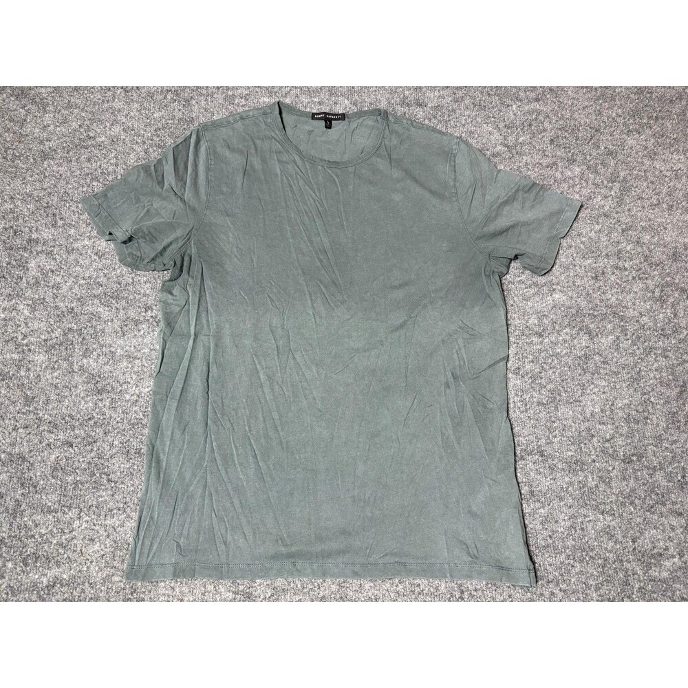Robert Barakett Shirt Mens L Green Short Sleeve Crew Neck Cotton Tee Basic